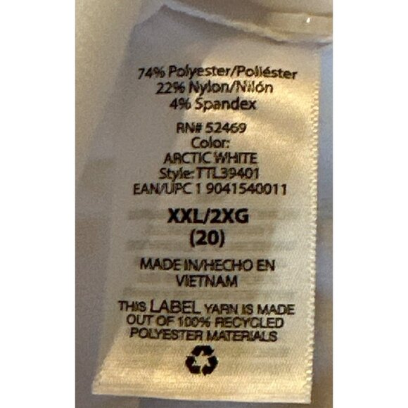 Women's Time & Tru Button-Down White Blouse Polyester Blend Size XXL(20) - Picture 12 of 15